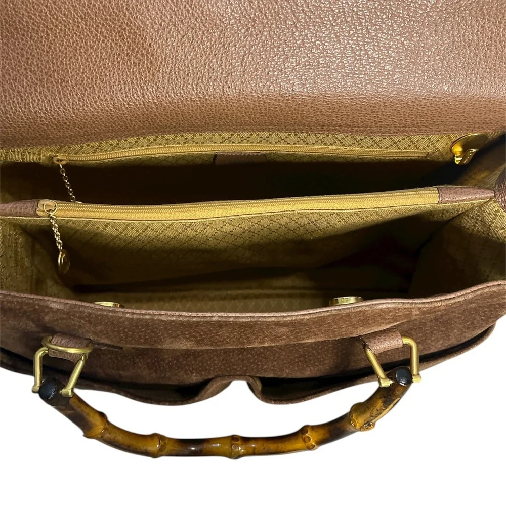 Gucci Diana Bamboo Suede Handle Bag Brown - Picture 5 of 6